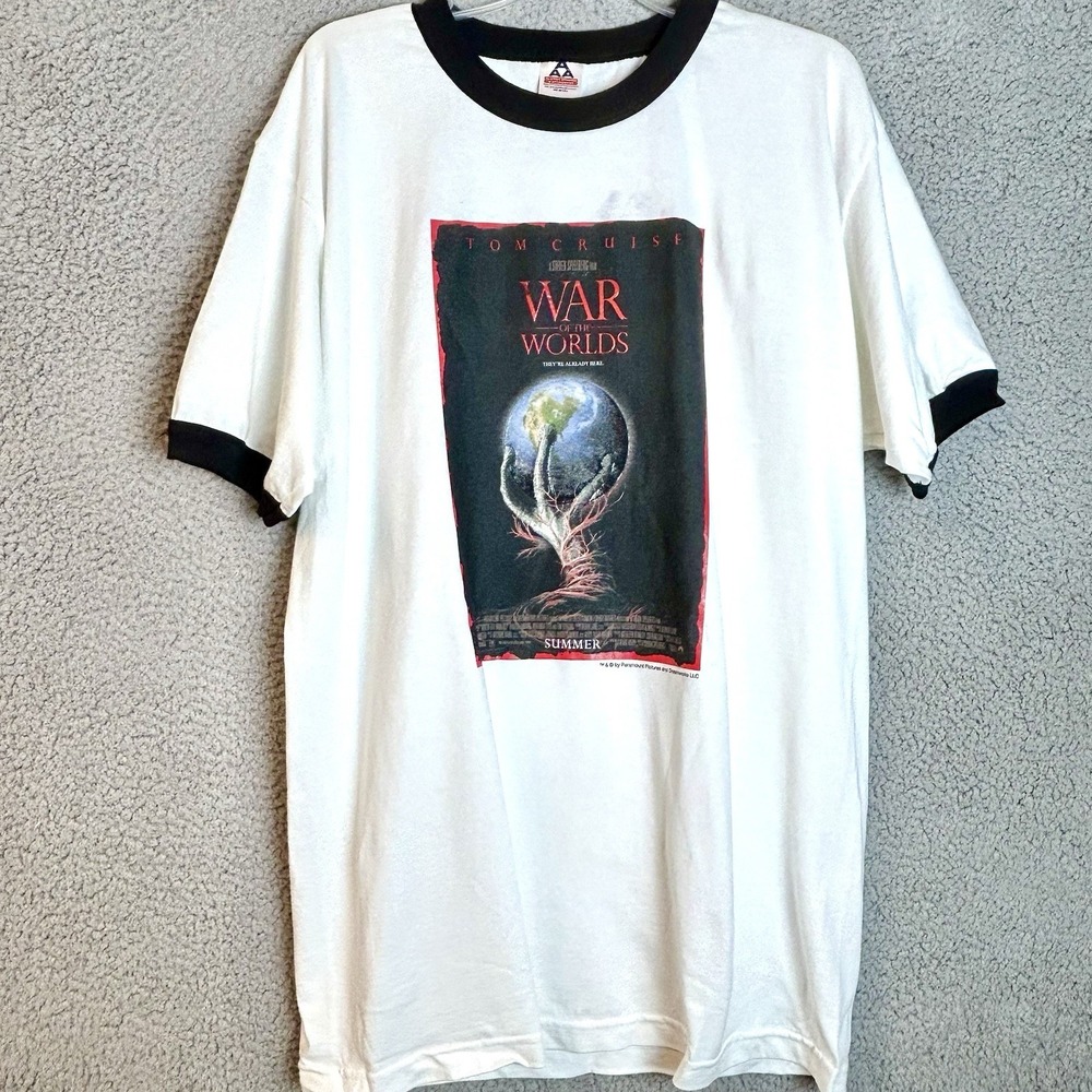 VTG War Of the Worlds Tom Cruise Movie Promo T Shirt 2005 Size Large (Fits XL)